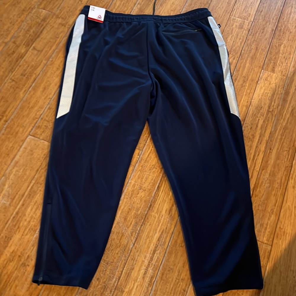 Reebok 3XL Pants Navy Blue Interlock Jogger Lounge Stretchy Waist Pocket men new